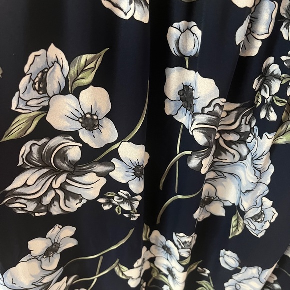 Altar'd State Navy Blue sky blue and White floral Smocked Maxi Dress - Picture 6 of 10